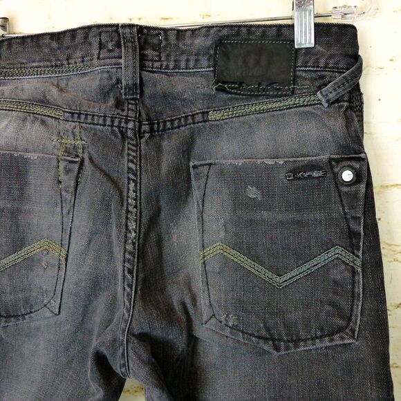 Energie Sixty Y2K Marrey Jean Men 30x28.5 Black Distress Relaxed Button Fly Rock - Picture 10 of 12